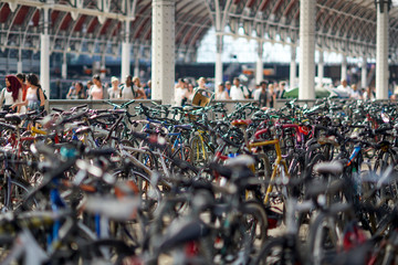 Bikes in the train station