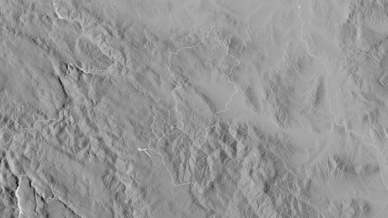 Obraz premium Moravički, Serbia - outlined. Grayscale