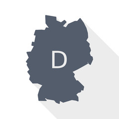 Map of Germany flat design vector icon