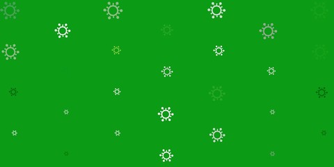 Light Green, Red vector backdrop with virus symbols.