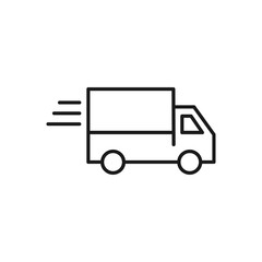 Delivery line icon. Fast car vector illustration isolated on white