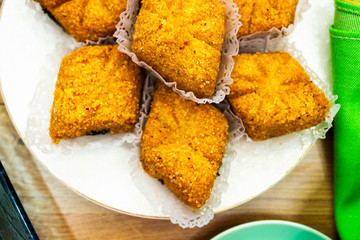 Fried Makrout - Algerian semolina, dates and honey sweets, traditional North Africa sweet food