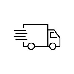 Delivery line icon. Fast car vector illustration isolated on white