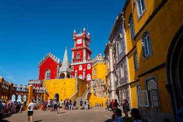 Naklejka na ściany i meble Views of the Pena Palace in Sintra.