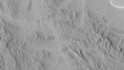 Nišavski, Serbia - outlined. Grayscale