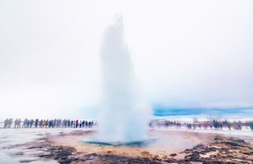 Naklejka premium Stroker Gyser in Iceland