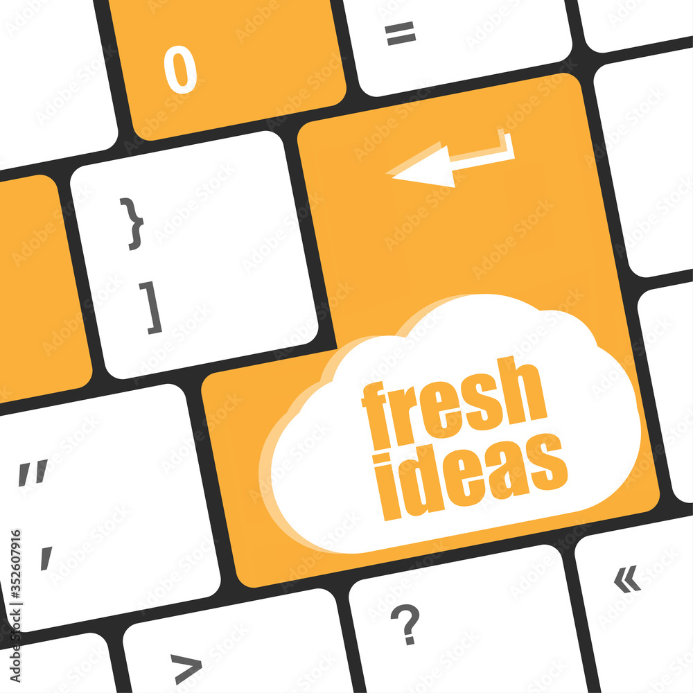 Poster fresh ideas button on computer keyboard key
