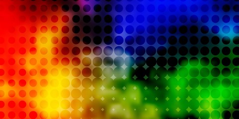 Light Multicolor vector pattern with spheres. Abstract colorful disks on simple gradient background. Pattern for business ads.