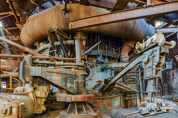 Fototapeta na wymiar Old blast furnace of the iron works