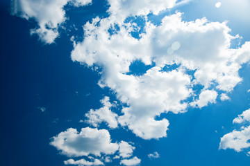 Blue sky with white clouds. Use for the background.