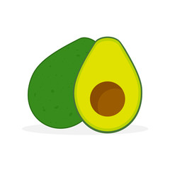 Avocado icon. Vector illustration isolated on white background.