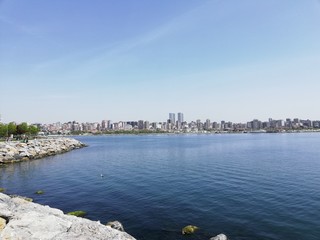 view of the city from the river