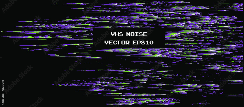 Poster vhs glitched screen with flickering pixels. retro technology style background.