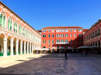 Fototapeta na wymiar View of Republic Square in Split - Croatie