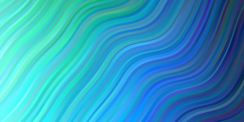 Light Blue, Green vector layout with circular arc. Bright sample with colorful bent lines, shapes. Pattern for busines booklets, leaflets