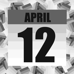 April 12 icon. For planning important day. Twelfth of april illustration. Banner for holidays and special days. Illustration.