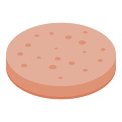 Pork sausage slice icon. Isometric of pork sausage slice vector icon for web design isolated on white background