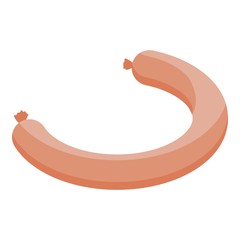 Long sausage icon. Isometric of long sausage vector icon for web design isolated on white background