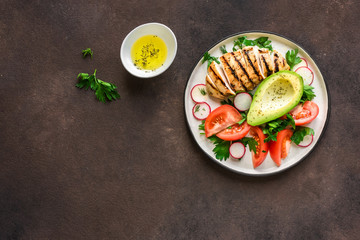 Grilled chicken and avocado