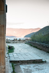 Beautiful view on Jinvali Water Reservoir in Georgia, near the fortress Ananuri