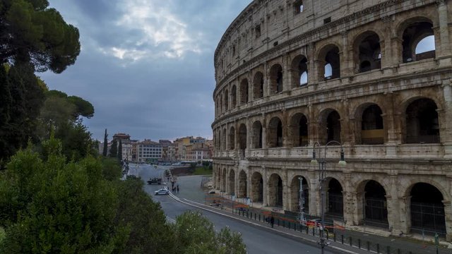 Rome colosseum time lapse footage in 4k italy