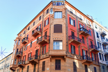 Fototapeta na wymiar Beautiful architectural designs of Savona, Liguria, Italy