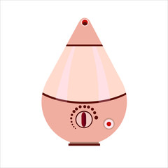 Modern Ultrasonic humidifier. Flat vector illustration in cartoon style