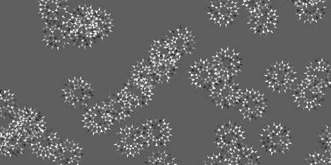 Light gray vector doodle template with flowers.
