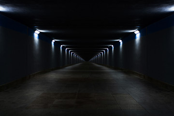 Photo of endless tunnel made by Balahibo Dawid Gierak.  With passion to city at night. - obrazy, fototapety, plakaty