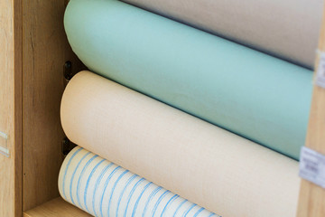 Trendy multicolored modern design rolls Wallpaper as background. Luxury wallpapers for interiors.