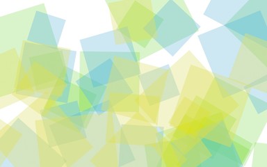 Multicolored translucent squares on white background. 3D illustration