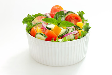 Green salad with tomato and fresh vegetables