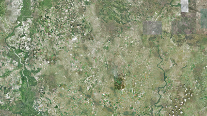 Severno-Bački, Serbia - outlined. Satellite