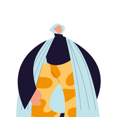 Urban woman cartoon with casual cloth vector design
