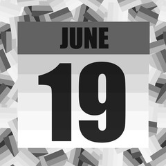 June 19 icon. For planning important day. Banner for holidays and special days. Nineteenth of june icon. Illustration.
