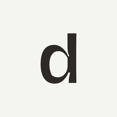D monogram. Abstract letter D logo design. Filled creative symbol. Logo branding. Universal vector icon - Vector