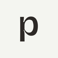 P monogram. Abstract letter P logo design. Filled creative symbol. Logo branding. Universal vector icon - Vector
