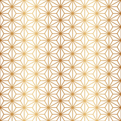 Chinese and Japanese style. Seamless pattern. Golden traditional asian oriental. China gold ornament. Culture motif. Japan background for design prints. Abstract asia geometric texture. Vector 