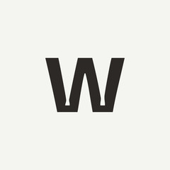 W monogram. Abstract letter W logo design. Filled creative symbol. Logo branding. Universal vector icon - Vector