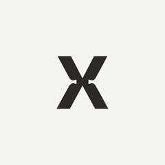 X monogram. Abstract letter X logo design. Filled creative symbol. Logo branding. Universal vector icon - Vector