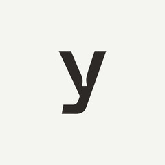 Y monogram. Abstract letter Y logo design. Filled creative symbol. Logo branding. Universal vector icon - Vector