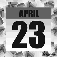 April 23 icon. For planning important day. Banner for holidays and special days. April twenty third. Vector Illustration.