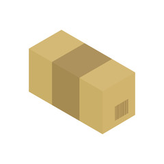 Isometric style icon.Long parcel box icon.
Cardboard packaging vector illustration isolated on white background.