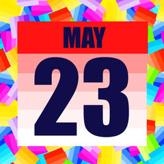 May 23 icon. For planning important day. Banner for holidays and special days. May twenty third. Illustration.