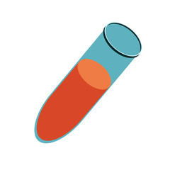 Isometric style icon.Medical test tube, laboratory glassware. Test tube blood icon.Vector illustration isolated on white background.