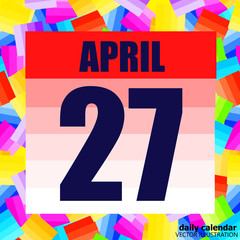April 27 icon. For planning important day. Banner for holidays and special days. April twenty-seventh. Vector Illustration.