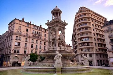 Fototapeten The fountain on Place des Jacobins in the heart of Lyon, France. © Jbyard
