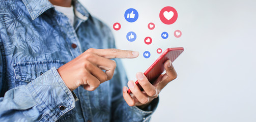 Playing Mobile graph. Businessman on blurred background using flying network connection interface 3D rendering.
