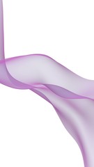 Abstract wave. Scarf. Bright ribbon on white background. Abstract smoke. Raster air background. Vertical image orientation. 3D illustration