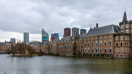 Fototapeta premium Binnenhof Dutch Parliament in The Hague in winter